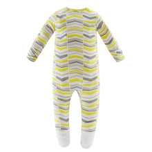 Load image into Gallery viewer, Bamboo Long Sleeve Zip Footed Pajamas - Yellow Arrow
