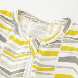 Bamboo Long Sleeve Zip Footed Pajamas - Yellow Arrow