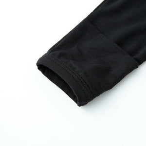 Bamboo Long Sleeve Zip Footed Pajamas - Black