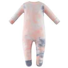 Load image into Gallery viewer, 100% Organic Cotton Zip Footed Pajamas - Tie Dye Black Pink