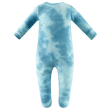 Load image into Gallery viewer, 100% Organic Cotton Zip Footed Pajamas - Tie Dye Green