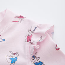 Load image into Gallery viewer, 100% Organic Cotton Zip Footless Pajamas - Ruffle Gym Rabbit
