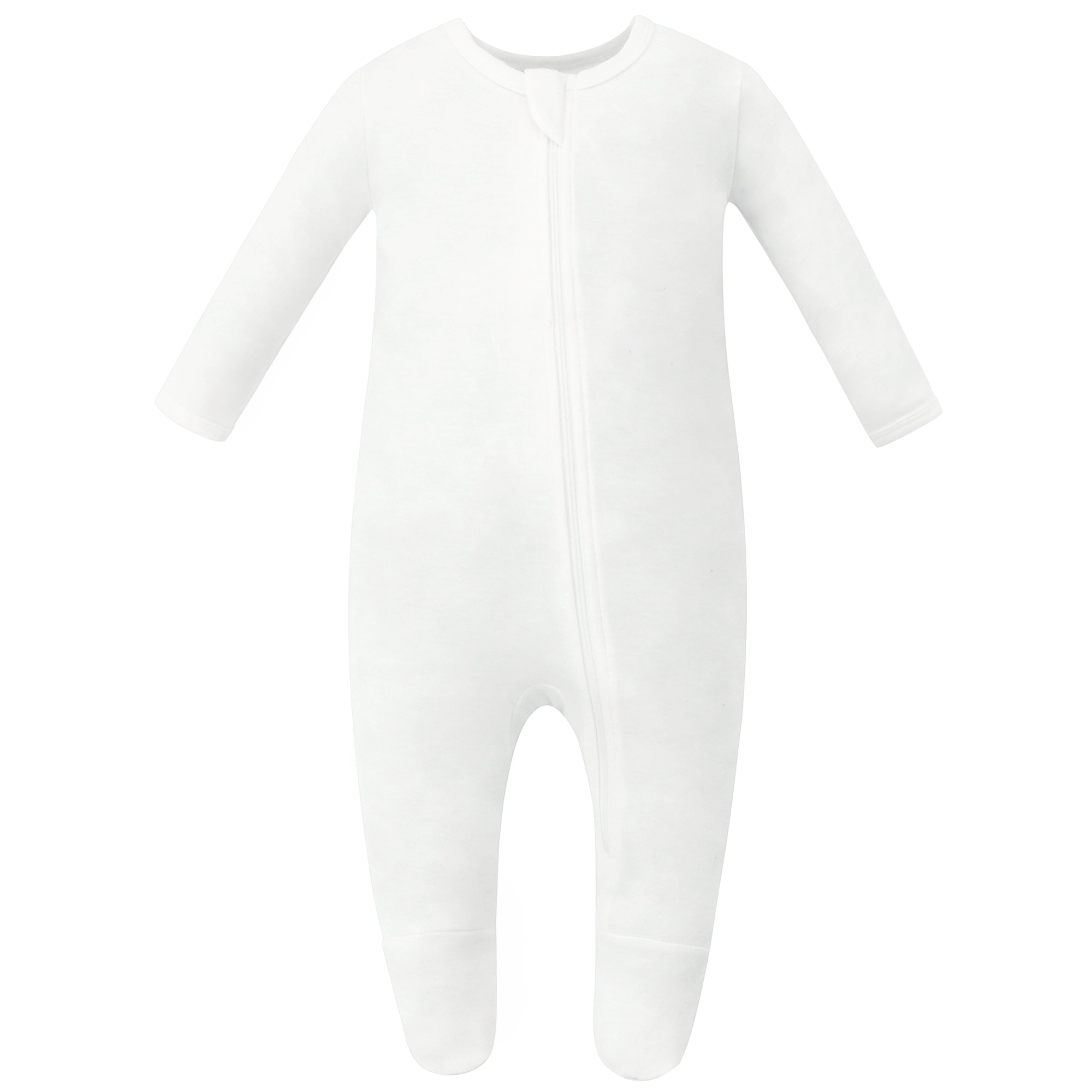 100 Organic Cotton Zip Footed Pajamas Off White Owlivia