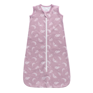 100% Organic Cotton 0.5tog Sleep Sack - Feather Mauve