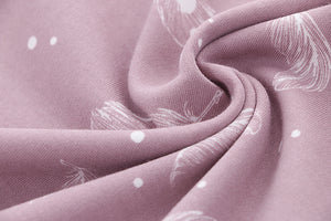 100% Organic Cotton Toddler Summer 2 Piece short sleeve Pajama Set - Mauve Feather