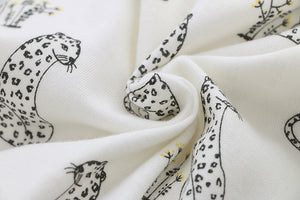 100% Organic Cotton Zip Footless Short Sleeve Pajamas - Cheetah