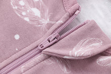 Load image into Gallery viewer, 100% Organic Cotton Zip Footless Short Sleeve Pajamas - Feather Mauve &amp; Dark Grey Melange