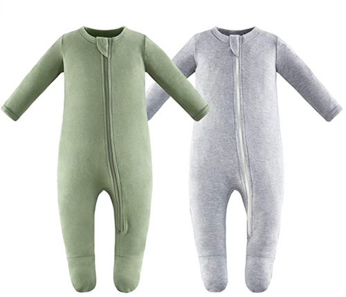 100% Organic Cotton Sleep & Play Footie Pajamas 2-Pack - Baby Girl