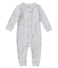 Load image into Gallery viewer, 100% Organic Cotton Zip Footless Pajamas - Gray Rabbit