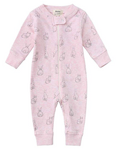Load image into Gallery viewer, 100% Organic Cotton Zip Footless Pajamas - Pink Rabbit