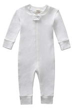 Load image into Gallery viewer, 100% Organic Cotton Zip Footless Pajamas - Off White