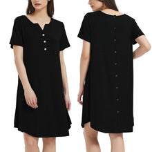 Load image into Gallery viewer, Women&#39;s Short-Sleeve Maternity Dress, Hospital Gown - Black