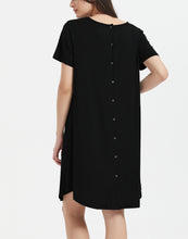 Load image into Gallery viewer, Women&#39;s Short-Sleeve Maternity Dress, Hospital Gown - Black