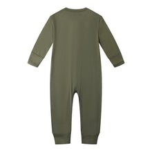 Load image into Gallery viewer, Bamboo Long Sleeve Zip Footless Baby Pajamas - Olive