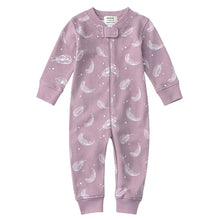 Load image into Gallery viewer, 100% Organic Cotton Zip Footless Pajamas - Purple Feather