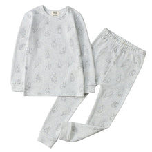 Load image into Gallery viewer, 100% Organic Cotton Toddler 2 Piece Pajama Set - Grey Rabbits