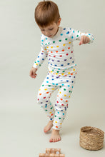 Load image into Gallery viewer, 100% Organic Cotton Toddler 2 Piece Pajama Set - Rainbow Hearts