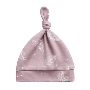 100% Organic Cotton Hats- 3 Pack - Pink Melange, Mauve Feather and Off-White