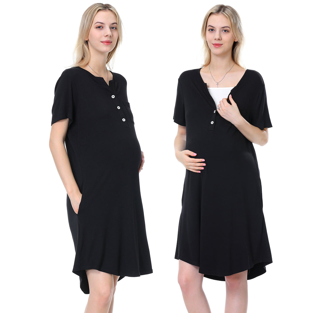Women's Maternity Pajamas - Black