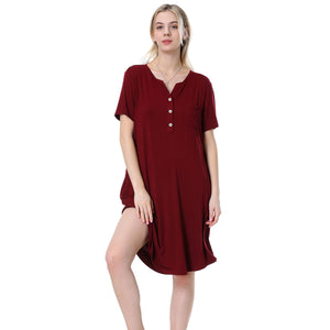 Women's Maternity Pajamas - Wine Red