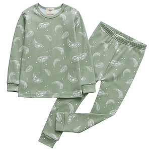 100% Organic Cotton Toddler 2 Piece Pajama Set - Sage Feather