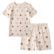 Load image into Gallery viewer, 100% Organic Cotton Toddler Summer 2 Piece short sleeve Pajama Set - Mini Bears